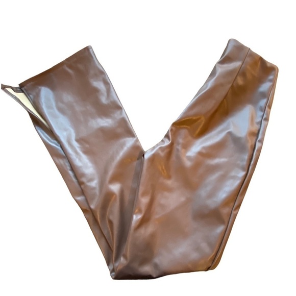 Divided Brown Glossy Vegan Leather Pant Size XS - NWT - Picture 1 of 16